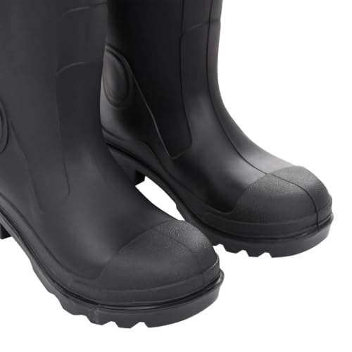 vidaXL Gummistiefel mit Herausnehmbarem Innenfutter, Regenstiefel Rutschfest, Anglerstiefel Wasserdicht, Arbeitsstiefel Gartenstiefel Langschaft Stiefel, Schwarz Größe 38 PVC