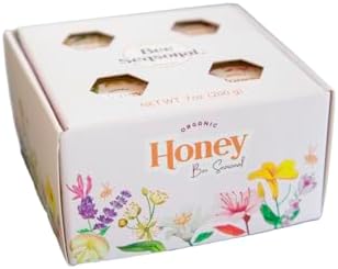 Bee Seasonal Organic & Raw Honey Mini Gift Box - 4 Pack - 7oz.