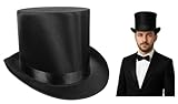 Nicky Bigs Novelties Tall Black Satin Top Hat,One Size