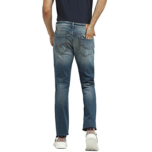 Image of Jack & Jones Men's Cotton Blend Slim Fit Blue Jeans 34