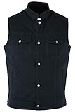 German Wear Denim Motorrad Biker Kutte Weste Bikerweste Motorradweste Stehkragen schwarz, 54/XL, Denim