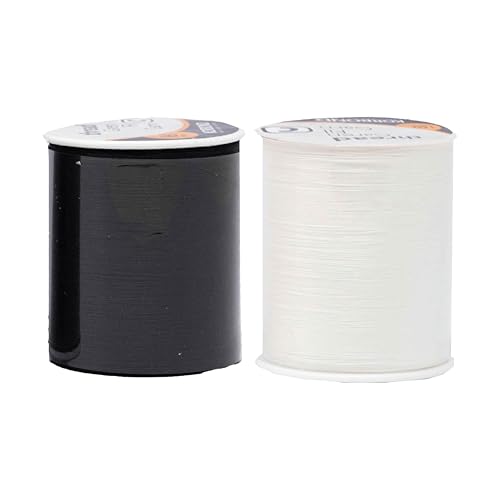 Korbond Black and White Sewing Thread Set - 320m Polyester Spool - Crafting Sewing Hand and Machine