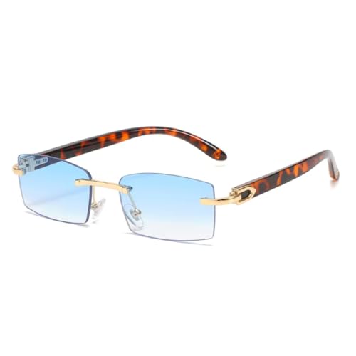 Lunettes de soleil vintage sans monture verres dégradés océan protection UV400