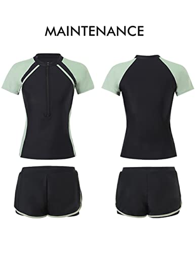 Image of KORADI Girls Swimsuits Rash Guard Swim Set Kids Two-Piece Bathing Suits Teen Swimwear Beach Shorts Sun Protection Swim Shirts