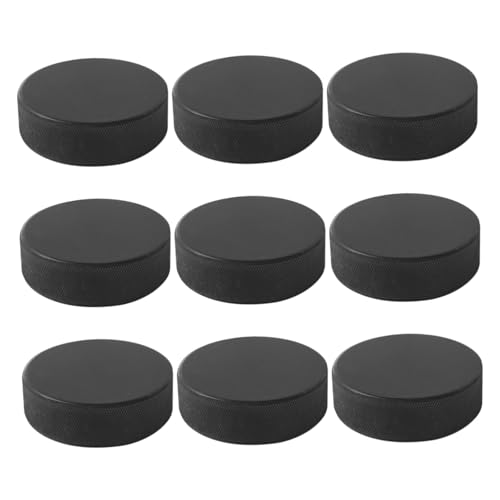 KESYOO 9 Pack Ice Hockey Pucks Sports Puck Rubber Flat Smooth for Training for International Arenas