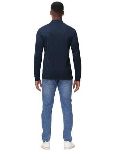 Quality Long Sleeve Polo Shirt - Solid Color Office Wear with Moisture-Wicking Fabric2