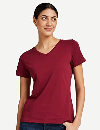 Amazon Brand - Symbol Women's Cotton Regular Fit T-Shirt (Pack of 2)