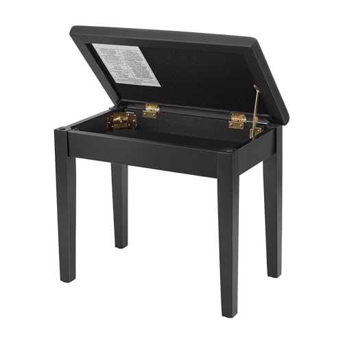 Catálogo para Comprar On-line Bancos de tocador los más recomendados. 46 SONGMICS Banco de Piano con Cojín Acolchado y Compartimento, Taburete de Tocador, Banco de Teclado, 35 x 55 x 49 cm, Negro MLPB55H