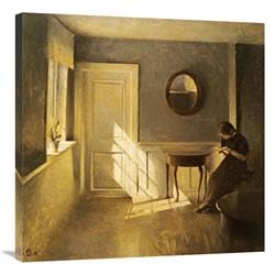 30 in. A Girl Reading in an Interior Art Print - Peter Ilsted
