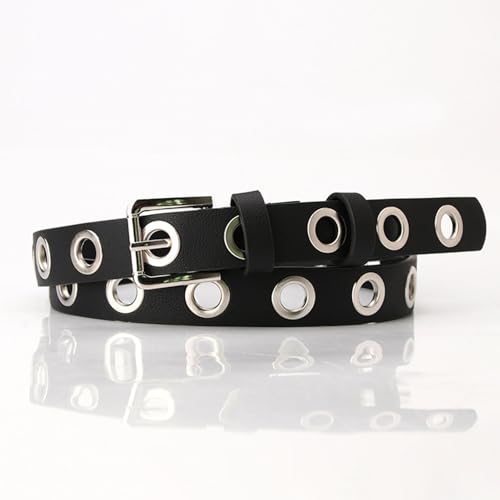 Women's Leather Belt for Jeans Dresses Fashion Thin Belt Metal Buckle Jeans Belt4