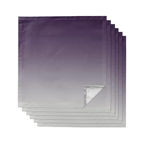 Cloth Napkins Purple and Grey Ombre Set of 6 Dinner Napkins Paper Soft Durable Washable Table Napkin Gradient Gradual Color Reusable Napkins for Family Dinners Weddings and Everyday Use 20x20 Inch Cover