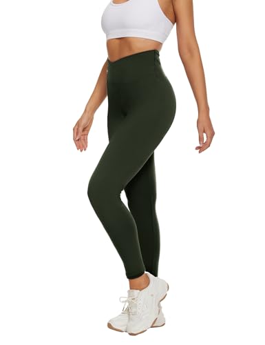 High Waisted Leggings for Women - No See Through Tummy Control Cycling Workout Yoga Pants with Pockets Reg & Plus