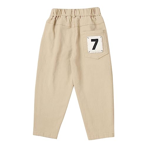 Yeahdor Toddler Boys Pull On Jogger Pants Solid Color Trousers Stretch Pant Casual School Uniform