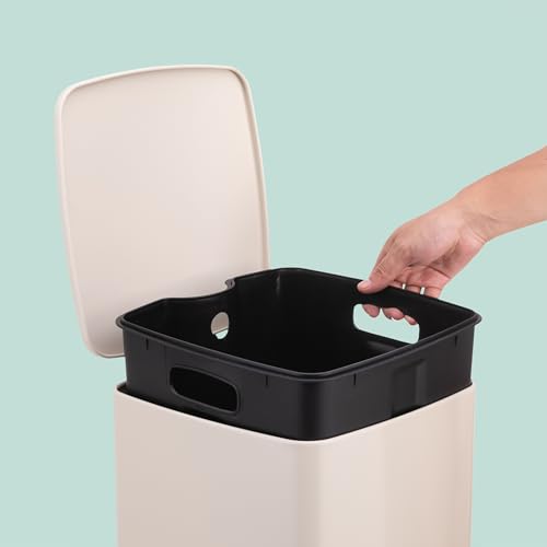 Caneca de basura cocina 30 litros beige con pedal miniatura 6