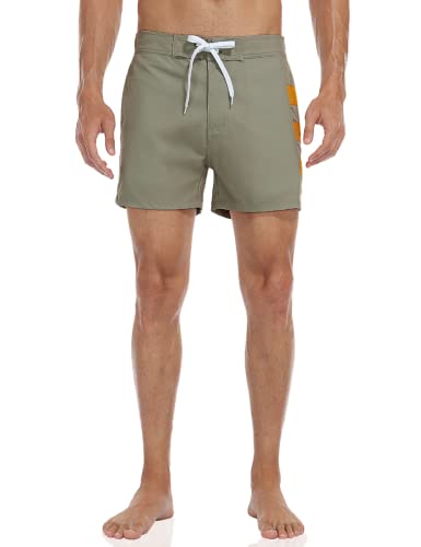 Nonwe Men's Board Shorts Fast Dry Beach Holiday Surf Shorts With Mesh Lining Khaki-597 30 #TOP3