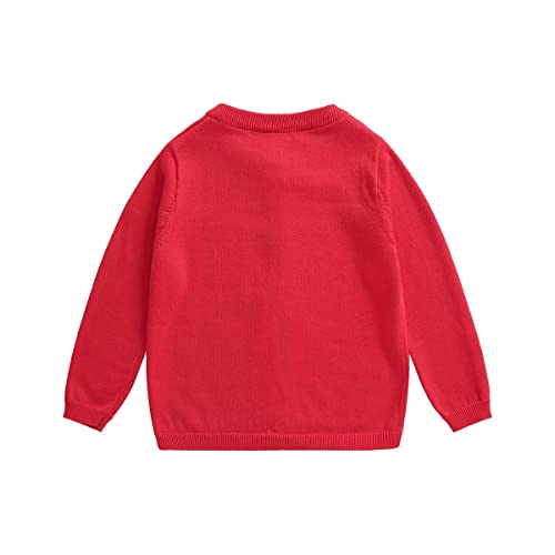 Image of Little Girl Knit Cardigan Sweater - Toddler Button Down School Uniforms Cardigan