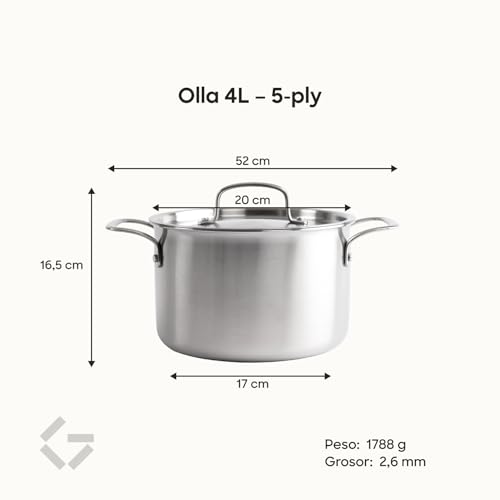 Set de Ollas Gastrotools de Acero Inoxidable para Cocinar Recetas Saludables en Inducción 4