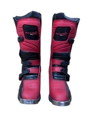 Botas motocross adulto MTR rojas con hebillas ajustables