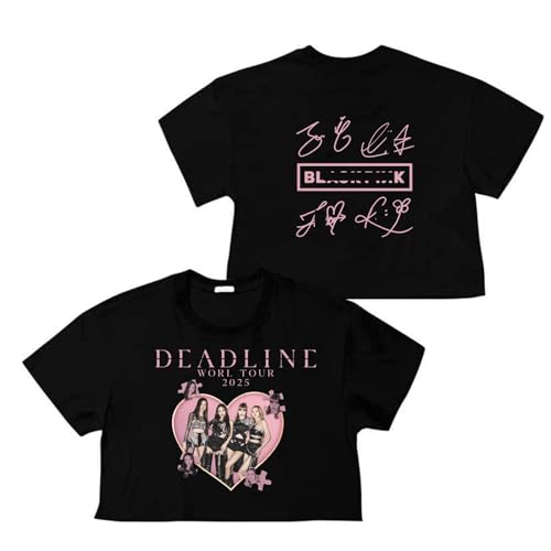 Deadline Cotton T-Shirt World Tour Short Shirt Unisex High Street Short Tee(A Black,XL)