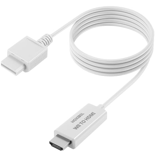 5ft WII to HDMI Converter Cable Adapter,for use with Full HD 1080P Devices with an HDMI Port,Compatible with WII,U,HDTV, Monitor (White)