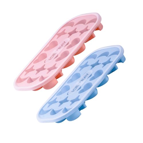 2 piezas moldes de hielo de silicona y PP con tapa miniatura 1