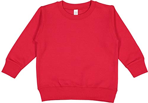 RABBIT SKINS Toddler Fleece Long Sleeve Pullover Sweatshirt, Red, 5/6