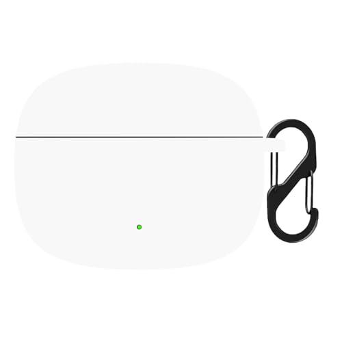 Image of Anvique Silicone Case Cover for Oneplus Nord Buds 4 Pro, Scratch Resistance, Shock Absorption, with Premium Carabiner (White)