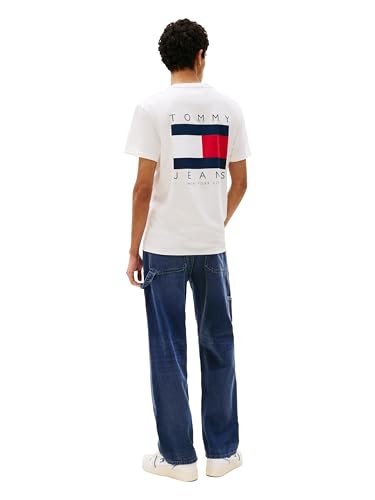 Tommy Jeans Men's Short Sleeve Cotton Graphic T-Shirts with Printed Flag Design4