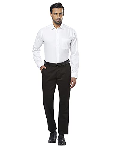 Image of Raymond Men's Cotton Blend Twill Pattern Slim Fit Flat Front Chinos