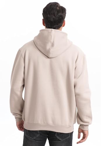 Jhsnjnr Mens Hoodies Fleece Lined Long Sleeve Drawstring Sweatshirt with Pocket Basic Plain Pullover Hoodie - Image 6