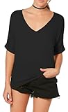 Photo Gallery re tech uk - maglia con taglio ampio e scollo a v - maniche corte a pipistrello arricciate - uk 24-26 / eu 52-54 xxxl - nero Photo Gallery re tech uk - maglia con taglio ampio e scollo a v - maniche corte a pipistrello arricciate - uk 24-26 / eu 52-54 xxxl - nero