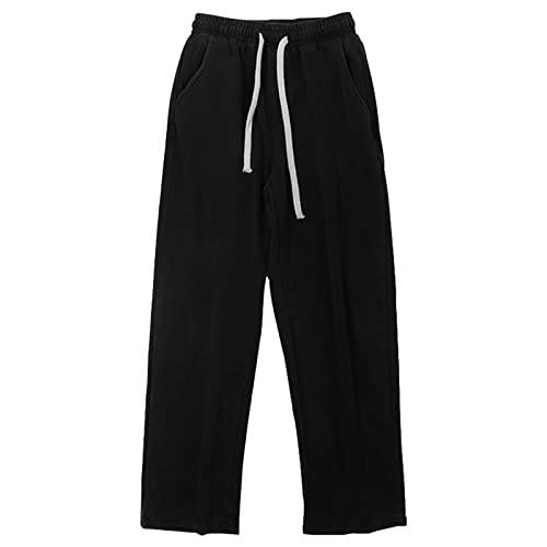 Pantalon ample vintage pour homme droit avec cordon élastique