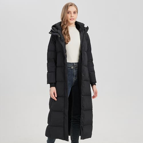 Women’s Thick Long Down Jacket Warm Hooded Winter Puffer Coat with Full-Length Coverage2