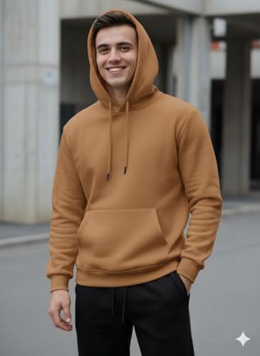 رومبا – هودي سويتشيرت رجالي ونسائي، خامة ميلتون إسفنجي ناعمة، بغطاء للرأس (كابيتشو) مع جيب أمامي (بنى, XXXXL)