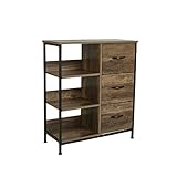 FOENOEL 3 Drawer Dresser Storage Cabinet, Chest of Drawer with 4 Open Shelves, Storage Tower...