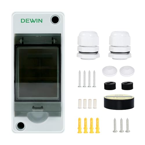 DEWIN Verteilerkasten Aufputz IP65 Wasserdicht Sicherungskasten Aufputz 1 Reihig Kleinverteiler für Außenbereich 2 Module