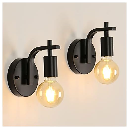 Aplique Pared Interior 2 Piezas, Lámpara de Pared Vintage Industrial, E27 Apliques de Pared Metal Retro Iluminación Interior para Dormitorio, Sala de Estar, Escaleras, Café (Bombillas No Incluidas)