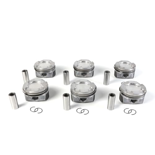 Bulubiu 6PCS Engine Pistons Ring Set 11258619196 Compatible for 335i 435i 535i 640i F20 F21 F30 F10 X3 X4 X5 X6 N55B30 N55B30A Replace OE 11257589824 11257587914