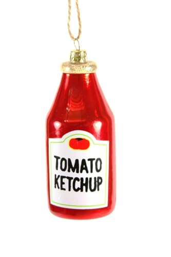 The Bridge Collection Bottle of Ketchup Ornament - Food Condiment Christmas Tree Ornaments - Bottle of Katsup - Ketchup Bottle Christmas Ornament for Foodie