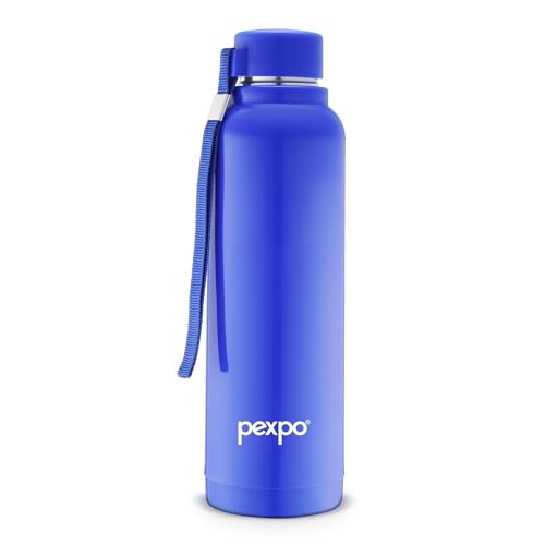 Go24 pexpo Stereo 900 PU Insulated Water Bottle for Adult - 680ml | Wide Mouth Cap | Leakproof & BPA Free| Stainless Steel | Carry Loop |for School, S