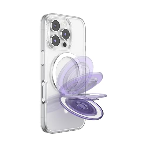 Image of PopSockets Kick-Out Grip for MagSafe, Adjustable Kickstand for Portrait or Landscape, Magnetic Stand - Trnsl. Dusty Purple