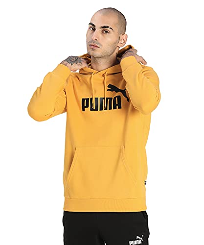 Image of Puma Cotton Men Ess Big Logo Hooded Neck Hoodie Fl (S) Mineral