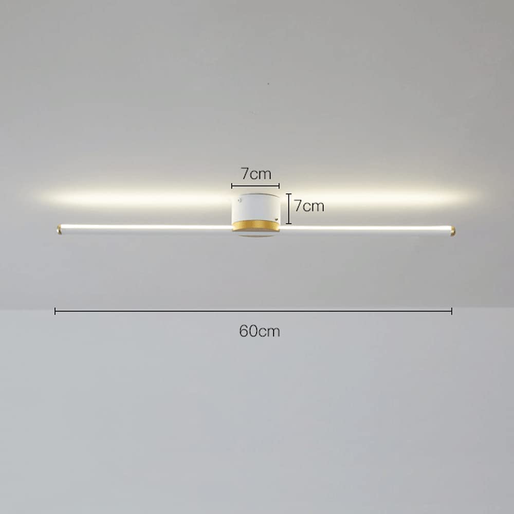 Minimalistyczna liniowa lampa sufitowa naturalna biel 4000K LED długa nowoczesna półwpuszczana do sypialni korytarza kuchni, biały czarny
