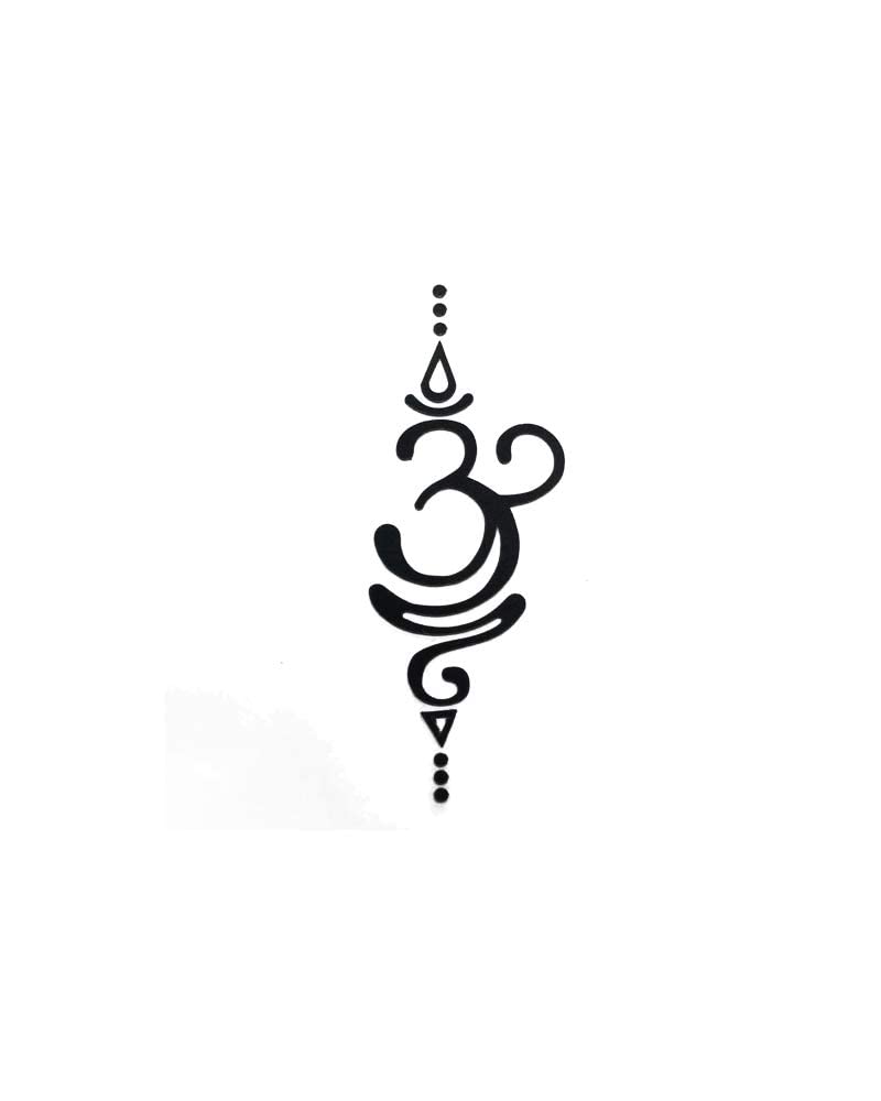 Comet Busters Black Spiritual Om Temporary Body Stickers Body Tattoo For Women & Men(BJ084)-image-0