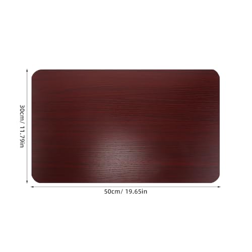 Plateau de table rectangulaire en teck 50x30 cm marron clair - 4