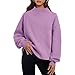 TANGNADE Mock Neck Sweatshirt Women Trendy Cozy Turtleneck Tops Cute Pullover Sweatshirts No Hood Winter Fashion Clothing Womens Turtleneck Long Sleeve Purple M