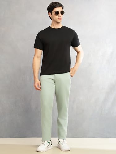Image of Thomas Scott Men's Smart Straight Fit Chinos Trouser | Mid-Rise | Solid | 5-Pocket Design | Woven Fabric