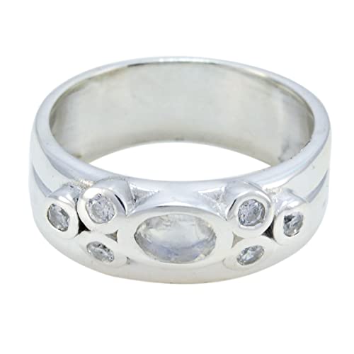 Bague de fête des pères en argent 925 et pierres précieuses rétro