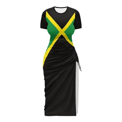 Image of Short Sleeve Dress for Women,Sexy Bodycon Dress,Plus Size Slit Dress,String Design s-4xl