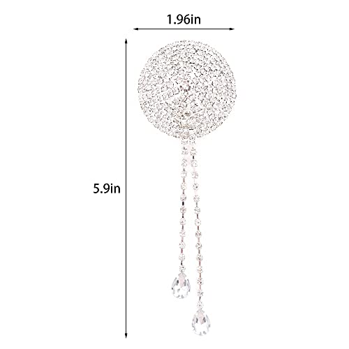 Naimo Glitter Rhinestone Nipple Covers For Women Reusable Adhesive Silicone Breast Petal Bra Sexy Rave Pasties With Tassel #TOP6